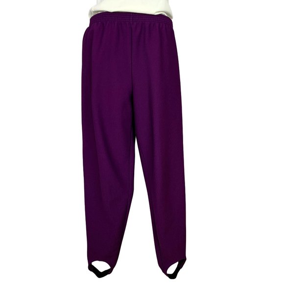 VINTAGE 80s Purple Stretch Stirrup Pants - Picture 1 of 8